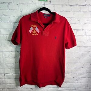 POLO Ralph Lauren Red USA Polo Shirt Large
